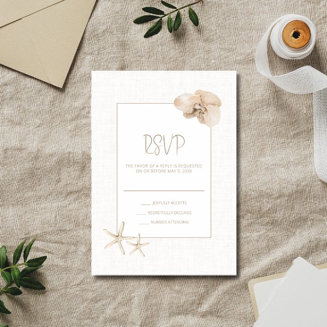 Coastal Elegance Seaside Wedding  RSVP Card (Coastal Elegance Seaside Wedding RSVP Card)