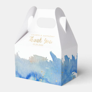 Coastal Elegance Watercolor Wave Favour Box