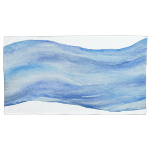 Coastal Elegance Watercolor Wave Pillowcase