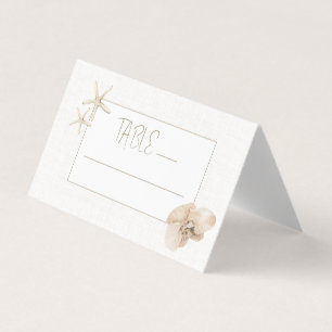Coastal Elegance Wedding Table Number Place Card