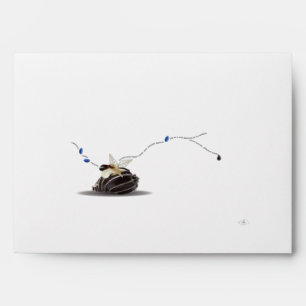 Coastal elegant minimalist seashell beach art envelope