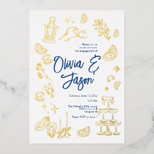 Coastal Engagement Party Foil Invitation