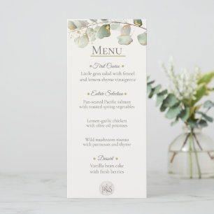 Coastal Eucalyptus Wedding Menu Card
