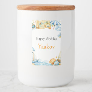 Coastal Explorer 4th Birthday Food Container Label