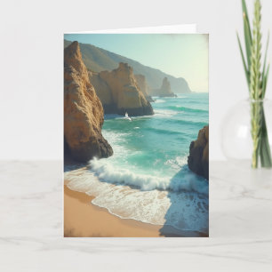 Coastal Fathers Day Wave Art Card