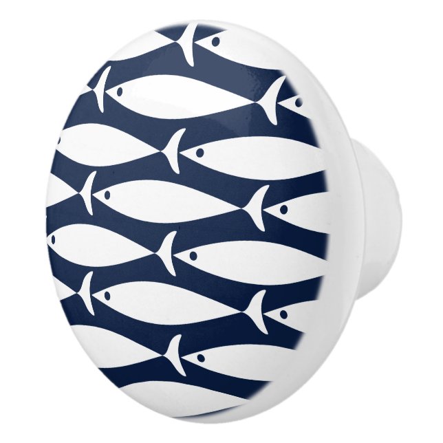 Coastal Fish Nautical Theme Ceramic Knob (Right)