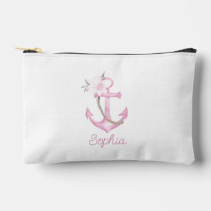Coastal Floral Anchor Toiletry Bag Pouch 