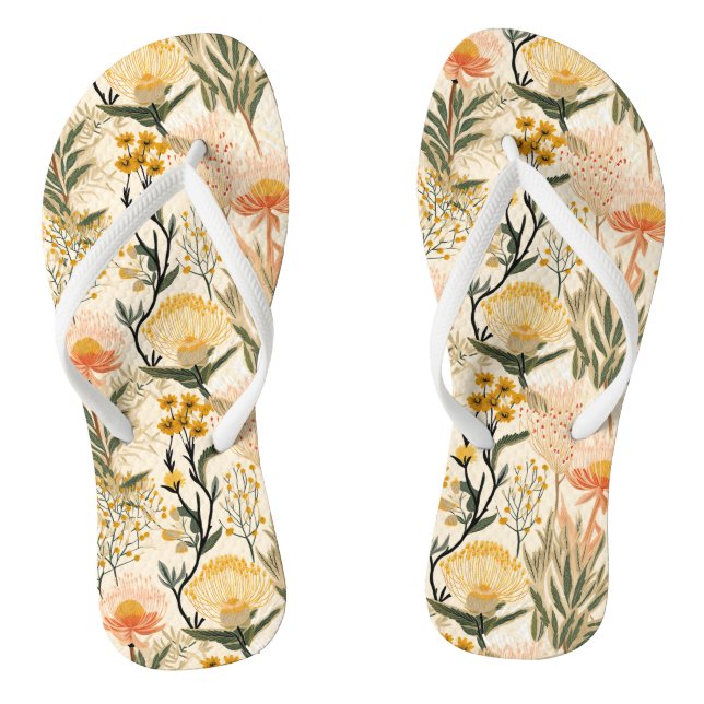 Coastal Floral Pattern Jandals (Footbed)