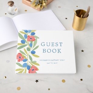 Coastal Florals and Olives Guest Book