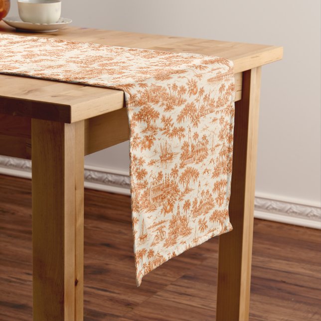 Coastal Georgia Toile Short Table Runner (In Situ)