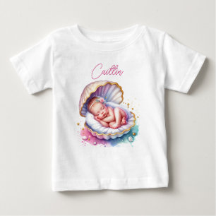 Coastal Girl's Baby Shower Personalised Baby T-Shirt