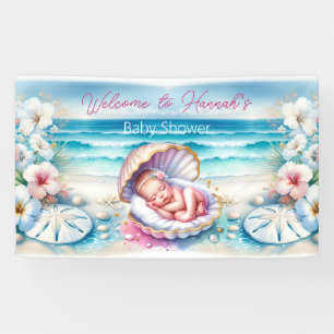Coastal Girl's Baby Shower Personalised Banner