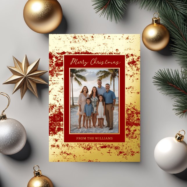 Coastal Glam Foil Christmas Card Template Custom  (Creator Uploaded)