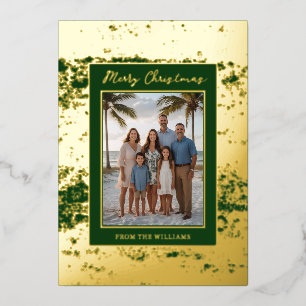 Coastal Glam Foil Christmas Card Template Custom