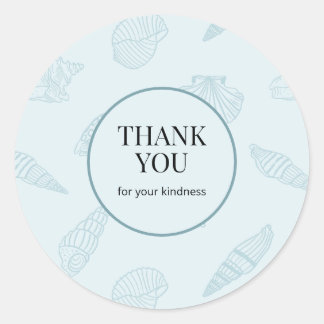 Coastal Gratitude Seafoam Blue Classic Round Sticker