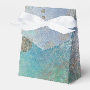 Coastal Grunge Blue and Green Watercolor Gold Favour Box