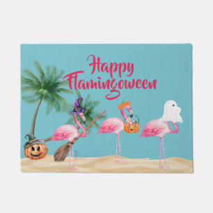 Coastal Halloween Flamingo decoration Doormat