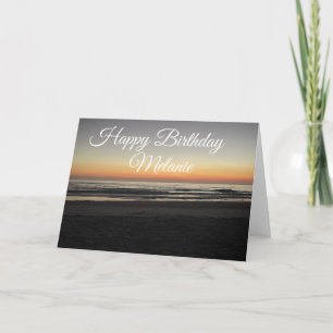 Coastal Happy Birthday Sunset Down Beach  Card