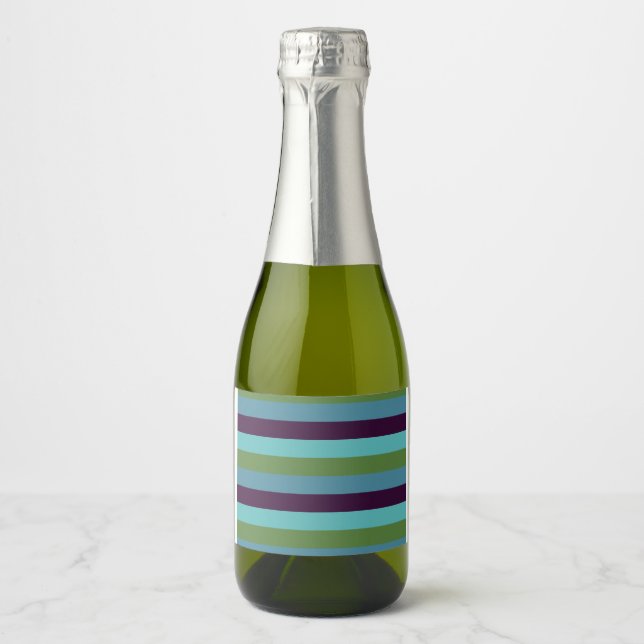 Coastal harmony stripes sparkling wine label (Front)