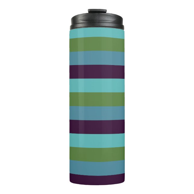 Coastal harmony stripes thermal tumbler (Front)