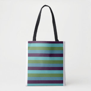 Coastal harmony stripes tote bag