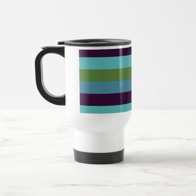 Coastal harmony stripes travel mug (Left)