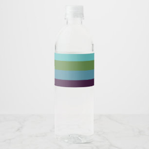 Coastal harmony stripes water bottle label
