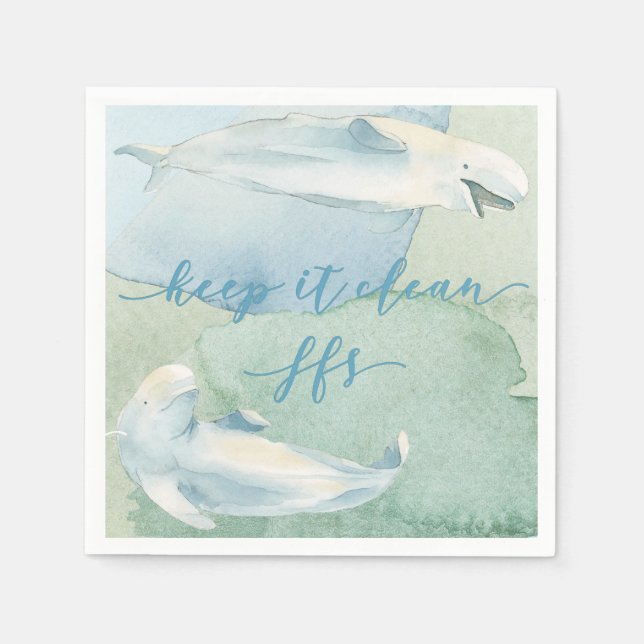 Coastal humour paper napkins keep it clean (Front)