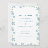 Coastal Hydrangea Save the Date 