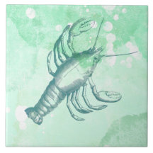 Coastal Inspired Lobster Blue Watercolor