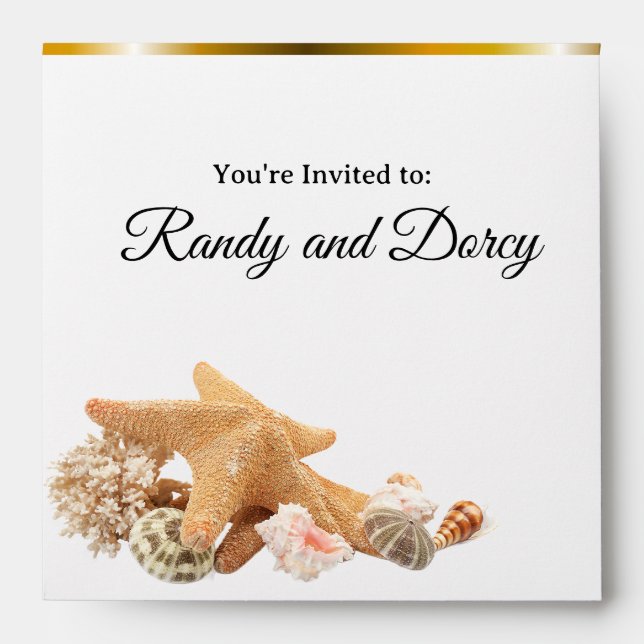 Coastal invitation envelope. envelope (Front)