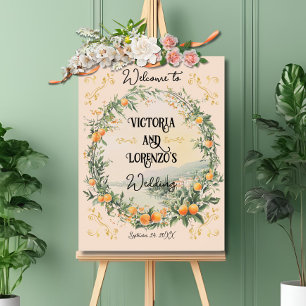 Coastal Italian wedding Welcome Poster Sign