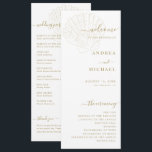 Coastal Ivory & Gold Hand Drawn Seashell Wedding Programme<br><div class="desc">Guide guests through your ceremony with this coastal ivory and gold seashell wedding program, featuring elegant hand drawn seashell illustrations and a timeless nautical wedding aesthetic. The refined coastal palette creates a sophisticated look perfect for destination weddings, seaside ceremonies, beach receptions, rehearsal dinners, and summer celebrations. This nautical seashell wedding...</div>