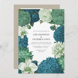 Coastal Juniper, Tidal Foam & Deep Reef Blue Invitation