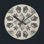 Coastal Kaleidoscope I Round Clock<br><div class="desc">Marine Life</div>