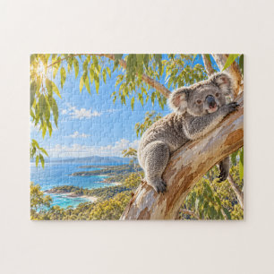 Coastal Koala Eucalyptus Nature Art Jigsaw Puzzle
