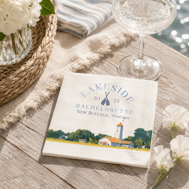 Coastal Lake Bachelorette Napkin (Coastal Lake Bachelorette Napkins)