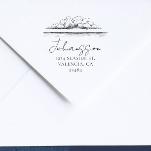 Coastal Landscape Elegant Return Address Rubber Stamp