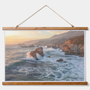 Coastal Landscape with Crashing Waves Hanging Tapestry