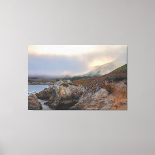 Coastal Landscape with Fog at Sunrise Canvas Print