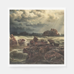 Coastal Landscape with Ships on the Horizon Napkin