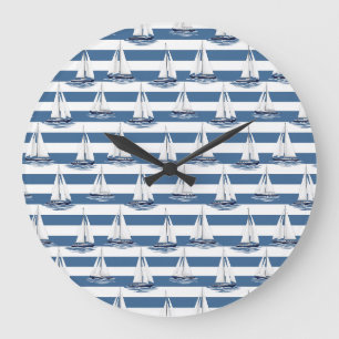 Coastal Life Oceans Blue Large Clock