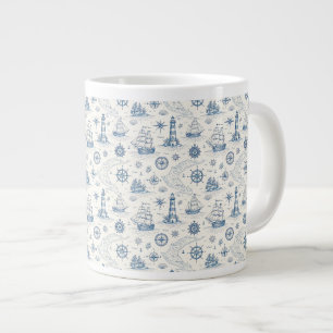 Coastal Life Oceans Blue Large Coffee Mug