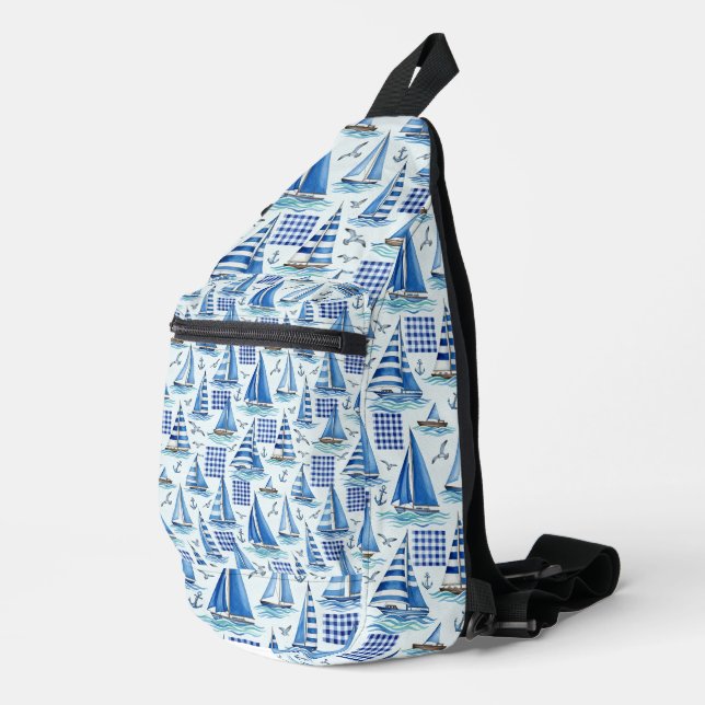 Coastal Life Oceans Blue Sling Bag (Right Corner)