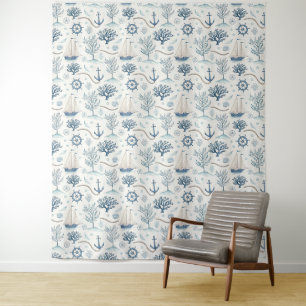 Coastal Life Oceans Blue Tapestry
