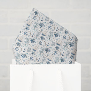 Coastal Life Oceans Blue Tissue Paper