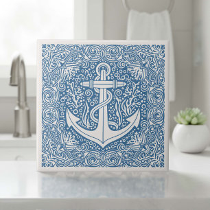 Coastal Life Series Anchor Blue D1208 Tile