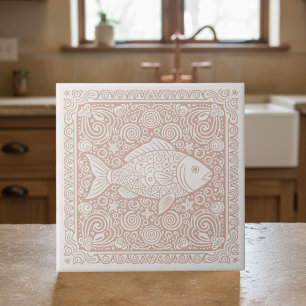 Coastal Life Series Fish Coral D1208 Tile