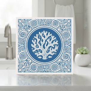 Coastal Life Series Lace Coral Blue D1208 Tile