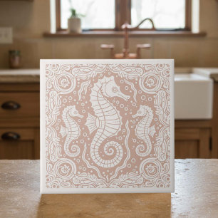 Coastal Life Series Seahorse Coral D1208 Tile
